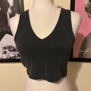 lululemon athletica Black Ribbed V-Neck Crop Top